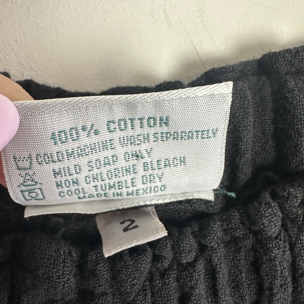 Oh My Gauze Pure Cotton Pull On Palazzo Pants with Side Slit Black Size 2 Resort - Picture 3 of 9